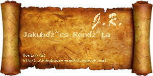 Jakubács Renáta névjegykártya